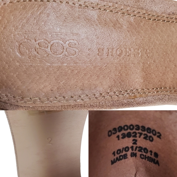 ASOS Womens Nude Faux Suede Ankle Strap Block Heel Sandals Size 4 - Picture 12 of 13